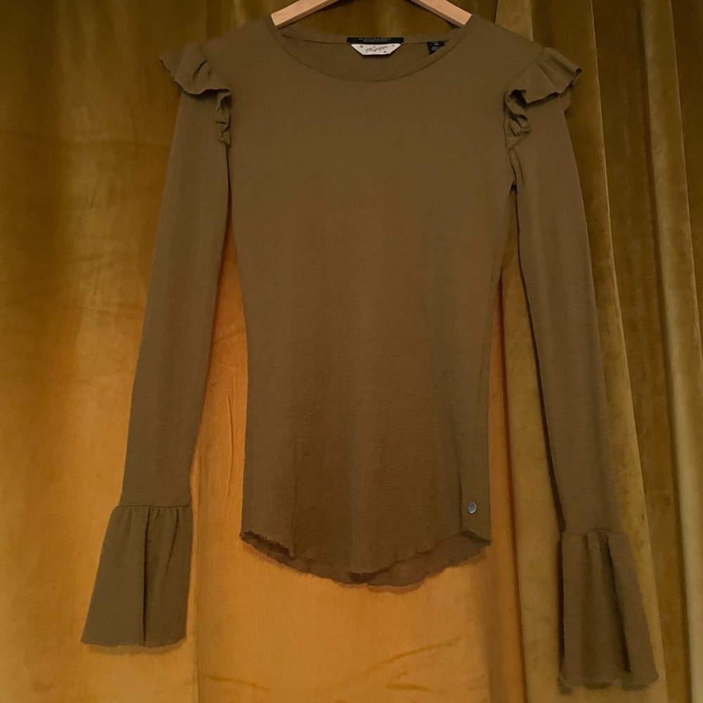 Scotch & Soda olive green merino top